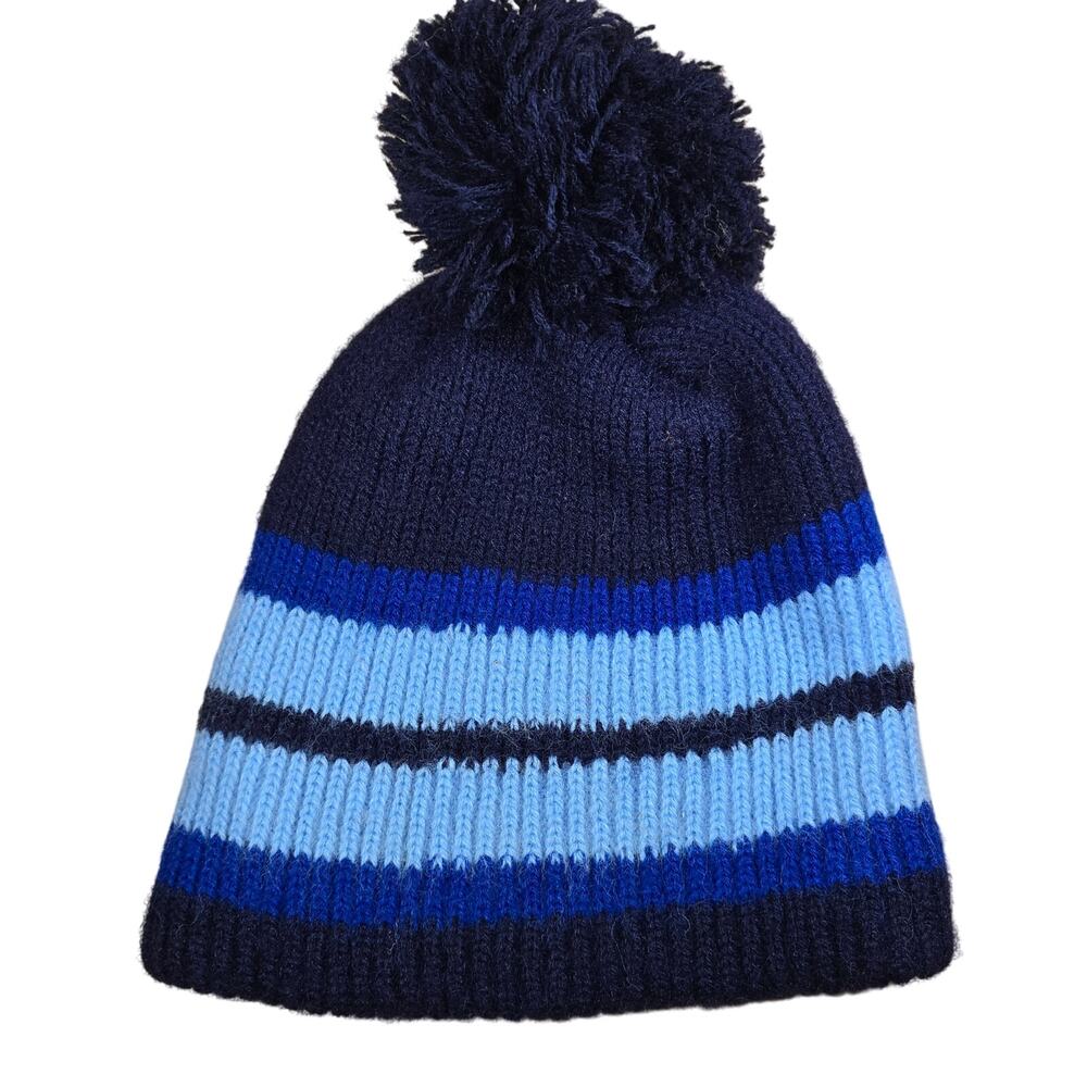 Vintage Hot Head Beanie by Hot Gear Blue with Pom Pom Acrylic EUC 70s or 80s